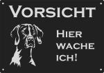 Aluminium Warnschild English Pointer VORSICHT Hier wache ich!